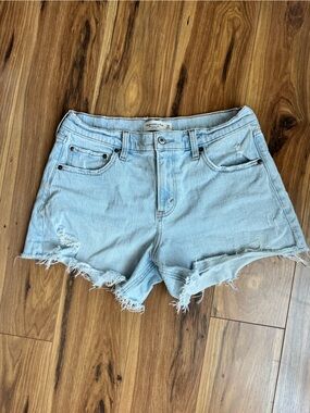 Abercrombie & Fitch Light Blue Distressed Denim Jean Shorts
